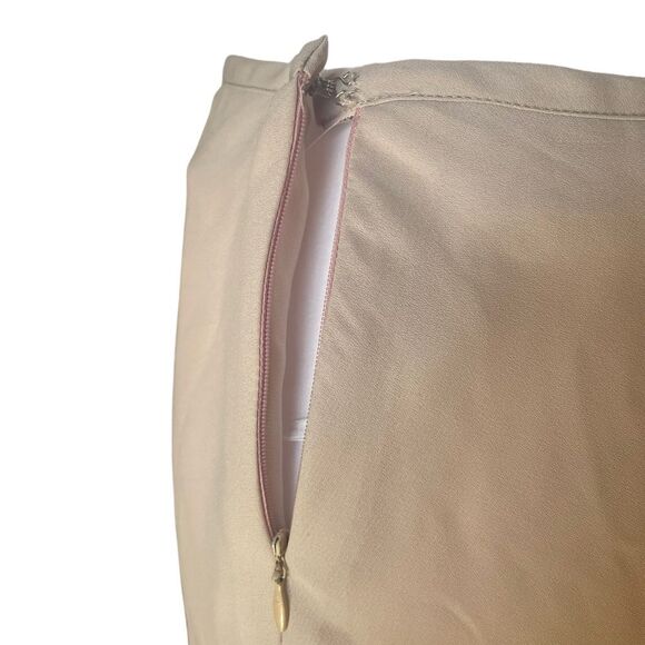 Veronique Young for W Cream Flowy Asymmetrical Maxi Skirt Flounced Hem Size 6 - Picture 6 of 11